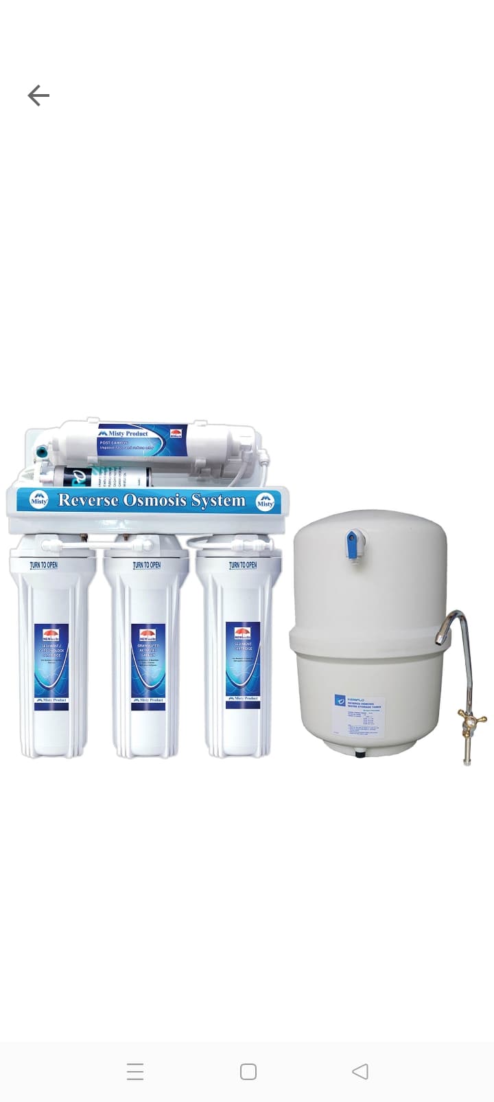 Misty Wall Mounted Auto domestic RO water purifier
